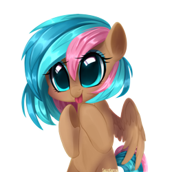 Size: 3000x3000 | Tagged: safe, artist:sallylapone, derpibooru import, oc, oc only, pegasus, pony, cute, solo, tongue out