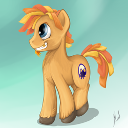 Size: 1024x1024 | Tagged: safe, artist:sea-maas, derpibooru import, oc, oc only, oc:sea-maas, earth pony, pony, gradient background, male, smiling, solo, stallion