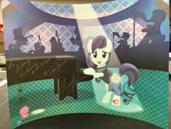 Size: 960x720 | Tagged: safe, artist:ramivic, derpibooru import, coloratura, autograph, enterplay, hoofsies, lena hall, lenticular, merchandise, poster, rara