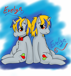 Size: 1207x1280 | Tagged: safe, artist:jolliapplegirl, derpibooru import, oc, oc only, oc:echo(jolliapplegirl), oc:shadow (jolliapplegirl), pony, unicorn, duo, twins