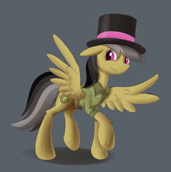 Size: 1280x1291 | Tagged: safe, artist:replacer808, derpibooru import, daring do, hat, solo, spread wings, top hat