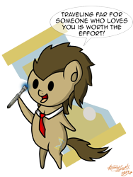 Size: 900x1200 | Tagged: safe, artist:zsparkonequus, derpibooru import, part of a series, part of a set, doctor whooves, cutie mark, doctor who, miniponi, pointy ponies, smiling, solo, sonic screwdriver, text