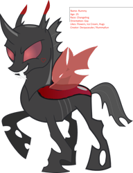 Size: 783x1020 | Tagged: safe, derpibooru import, oc, oc only, oc:rummy, changeling, 1000 hours in ms paint, ms paint, recolor, red changeling, reference, solo