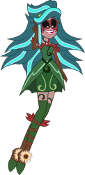 Size: 3639x7481 | Tagged: safe, artist:orin331, derpibooru import, gaea everfree, gloriosa daisy, equestria girls, legend of everfree, absurd resolution, clothes, dress, floating, gaea has an idea, geode of empathy, geode of fauna, geode of shielding, geode of sugar bombs, geode of super speed, geode of super strength, geode of telekinesis, magical geodes, open mouth, simple background, solo, transparent background, vector