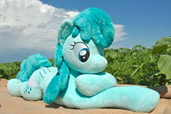 Size: 3000x2000 | Tagged: safe, artist:epicrainbowcrafts, derpibooru import, spring melody, sprinkle medley, blanket, irl, life size, lying, photo, plushie, solo