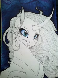 Size: 1024x1365 | Tagged: safe, artist:lupiarts, derpibooru import, nightmare moon, solo, traditional art, wip