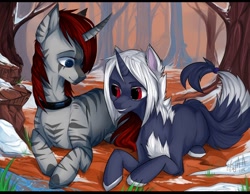 Size: 1280x994 | Tagged: safe, artist:enjaadjital, derpibooru import, oc, oc only, pony, unicorn, zebra, zebracorn, zony, snow