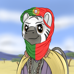 Size: 1000x1000 | Tagged: safe, artist:gamesadict, derpibooru import, edit, zebra, /int/, /pol/, age of empires, age of empires ii, age of empires ii the african kingdoms, flag of portugal, meme, ponified, portugal, solo, t. alberto barbosa, video game, we wuz kings
