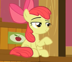 Size: 1601x1385 | Tagged: safe, derpibooru import, screencap, apple bloom, pony, where the apple lies, cropped, solo