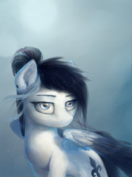 Size: 1513x2024 | Tagged: safe, artist:paticzaki, derpibooru import, oc, oc only, oc:nymeria, pegasus, pony, blue eyes, female, mare, solo