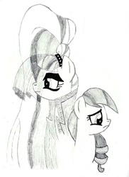 Size: 424x582 | Tagged: safe, artist:slasher0001, derpibooru import, coloratura, countess coloratura, duality, monochrome, solo