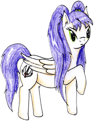 Size: 4411x5677 | Tagged: safe, artist:40kponyguy, derpibooru exclusive, edit, oc, oc only, oc:tessa, pegasus, pony, 2017 community collab, absurd resolution, derpibooru community collaboration, looking at you, simple background, solo, traditional art, transparent background