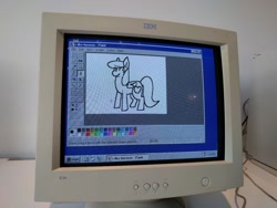 Size: 1280x960 | Tagged: safe, oc, oc only, pony, 1000 hours in ms paint, computer, crt, ibm, ms paint, windows, windows 95