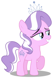 Size: 2041x3000 | Tagged: safe, artist:brony-works, diamond tiara, earth pony, pony, female, filly, high res, jewelry, lidded eyes, raised hoof, simple background, smug, solo, tiara, transparent background, vector