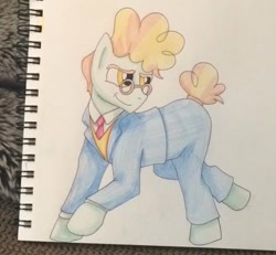 Size: 474x438 | Tagged: safe, artist:percy-mcmurphy, derpibooru import, svengallop, clothes, glasses, solo, traditional art