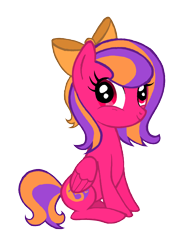 Size: 3024x4032 | Tagged: safe, artist:darkest-lunar-flower, oc, oc only, oc:apricot sparkles, pegasus, pony, 2017 community collab, bow, derpibooru community collaboration, simple background, sitting, solo, transparent background