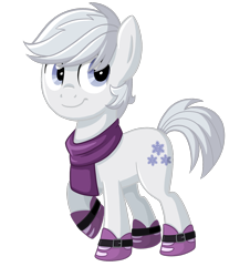 Size: 1368x1512 | Tagged: safe, artist:thecheeseburger, double diamond, earth pony, pony, boots, clothes, scarf, simple background, smiling, solo, transparent background