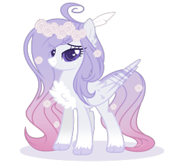 Size: 1321x1276 | Tagged: safe, artist:huirou, oc, oc only, pegasus, pony, chest fluff, cloven hooves, feather, flower, freckles, solo