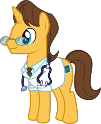 Size: 6571x8000 | Tagged: safe, artist:tajarnia, derpibooru import, doctor horse, doctor stable, pony, unicorn, read it and weep, absurd resolution, clothes, glasses, male, necktie, shirt, simple background, solo, stallion, stethoscope, transparent background, vector