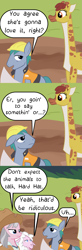 Size: 1471x4500 | Tagged: safe, artist:oneovertwo, clementine, hard hat (character), wrangler, giraffe, sheep, fluttershy leans in, absurd resolution, comic, hard hat, hat