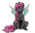 Size: 1180x1104 | Tagged: safe, artist:crecious, derpibooru import, oc, oc only, oc:esalen, changeling, cute, female, pink changeling, sitting, smiling, solo, tongue out