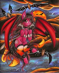 Size: 1024x1267 | Tagged: safe, artist:bunnywhiskerz, oc, oc only, oc:blood fruit, bat, bat pony, pony, clothes, socks, solo