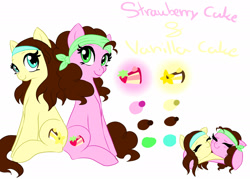 Size: 1984x1417 | Tagged: safe, artist:gigason, oc, oc only, oc:strawberry cake, oc:vanilla cake, offspring, parent:cheese sandwich, parent:pinkie pie, parents:cheesepie, sisters, twins