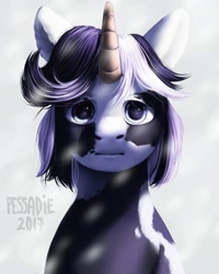 Size: 1600x2000 | Tagged: safe, artist:pessadie, oc, oc only, oc:achille, pony, unicorn, bust, male, portrait, solo, stallion