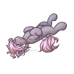 Size: 4000x4000 | Tagged: safe, artist:johsfy, derpibooru import, oc, oc only, oc:mocha, pony, bored, hair bow, looking at you, on back, simple background, tail bow, transparent background