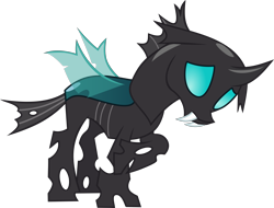 Size: 4000x3042 | Tagged: safe, artist:limedazzle, derpibooru import, thorax, changeling, the times they are a changeling, absurd resolution, inkscape, raised hoof, simple background, solo, transparent background, unhappy, vector