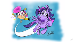 Size: 1366x768 | Tagged: safe, artist:butch hartman, derpibooru import, twilight sparkle, twilight sparkle (alicorn), alicorn, pony, butch hartman, crossover, the fairly oddparents, wanda