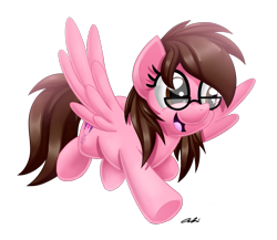 Size: 865x750 | Tagged: safe, artist:iheartjapan789, oc, oc only, oc:sparkle bliss, pegasus, pony, female, glasses, mare, open mouth, simple background, solo, transparent background