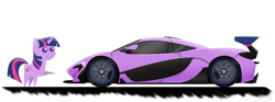 Size: 2652x988 | Tagged: safe, artist:oinktweetstudios, twilight sparkle, twilight sparkle (alicorn), alicorn, pony, car, hypercar, mclaren, mclaren p1, pointy ponies, simple background, solo, supercar, white background