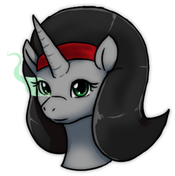 Size: 384x385 | Tagged: safe, artist:eternity9, oc, oc only, oc:crystal curse, pony, unicorn, bust, female, mare, portrait, simple background, solo, sombra eyes, transparent background