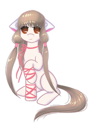 Size: 1280x1811 | Tagged: safe, artist:chimajra, earth pony, pony, chi (chobits), chii, chobits, crossover, female, mare, ponified, simple background, sitting, solo, transparent background