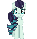 Size: 128x134 | Tagged: safe, artist:onil innarin, derpibooru exclusive, coloratura, pony, c:, female, looking at you, mare, pixel art, simple background, solo, transparent background