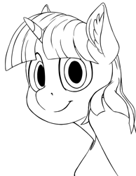 Size: 700x900 | Tagged: safe, artist:vistamage, twilight sparkle, lineart, monochrome, solo