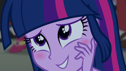 Size: 1920x1080 | Tagged: safe, derpibooru import, screencap, twilight sparkle, equestria girls, blushing