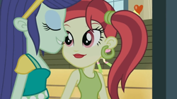 Size: 1024x576 | Tagged: safe, derpibooru import, screencap, blueberry cake, rose heart, equestria girls