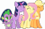 Size: 4492x3000 | Tagged: safe, artist:are-you-jealous, artist:itv-canterlot, derpibooru import, edit, applejack, fluttershy, spike, twilight sparkle, dragon, earth pony, pegasus, pony, unicorn, party of one, .svg available, absurd resolution, crossed arms, cute, eyes closed, female, lidded eyes, male, mare, simple background, smiling, transparent background, vector