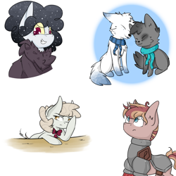 Size: 2000x2000 | Tagged: safe, artist:petilion, oc, oc only, adopts, interspecies offspring, magical gay spawn, offspring, parent:discord, parent:dumbbell, parent:pinkie pie, parent:svengallop, parents:discopie, parents:dumbgallop, wolves