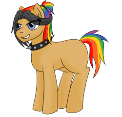 Size: 838x800 | Tagged: safe, artist:jolliapplegirl, derpibooru import, oc, oc only, oc:epic rhyme, earth pony, pony, female, mare, next generation, offspring, parent:quibble pants, parent:rainbow dash, parents:quibbledash, solo