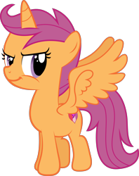 Size: 7062x8896 | Tagged: safe, artist:baronbronie, derpibooru import, scootaloo, alicorn, pony, absurd resolution, alicornified, cutie mark, female, filly, race swap, scootacorn, simple background, solo, the cmc's cutie marks, transparent background, vector