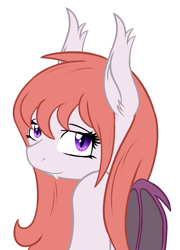 Size: 1115x1545 | Tagged: safe, artist:phoenixswift, derpibooru import, oc, oc only, oc:pale rose, bat pony, pony, smiling