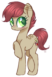 Size: 1809x2670 | Tagged: safe, artist:hawthornss, oc, oc only, oc:berry drizzle, earth pony, pony, blushing, freckles, looking back, raised hoof, simple background, solo, transparent background