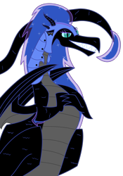 Size: 4328x6197 | Tagged: safe, artist:sketchmcreations, derpibooru import, nightmare moon, dragon, absurd resolution, dragonified, grin, inkscape, simple background, smiling, smug, species swap, transparent background, vector