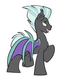 Size: 1950x2300 | Tagged: safe, artist:heyerika, thunderlane, bat pony, pony, bat ponified, flat colors, male, race swap, simple background, solo, species swap, stallion, transparent background