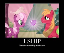 Size: 600x500 | Tagged: safe, artist:lyraalluse, derpibooru import, edit, edited screencap, screencap, big macintosh, cheerilee, earth pony, pony, hearts and hooves day (episode), cheerimac, hearts and hooves day, image macro, male, meme, motivational poster, shipping, stallion, straight