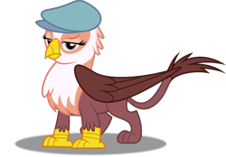 Size: 5000x3470 | Tagged: safe, artist:dashiesparkle, derpibooru import, gimme moore, griffon, the lost treasure of griffonstone, .svg available, absurd resolution, hat, newsboy hat, ponyscape, raised eyebrow, shopkeeper, simple background, solo, transparent background, vector