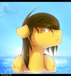 Size: 1024x1096 | Tagged: safe, artist:starlyflygallery, derpibooru import, oc, oc only, pegasus, pony, solo, water